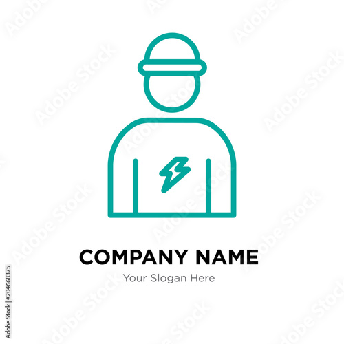 Electrician company logo design template, colorful vector icon for your business, brand sign and symbol