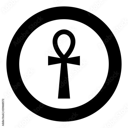 Coptic cross Ankh icon black color vector illustration simple image