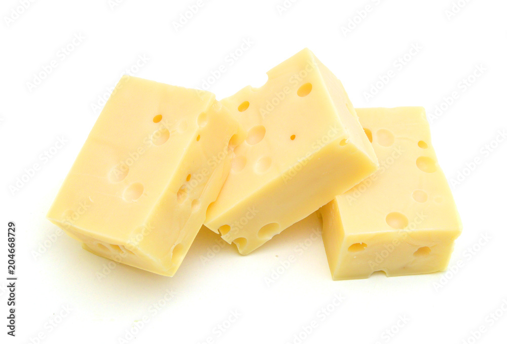 piece of cheese isolated on a white background piece of cheese isolated on a white background