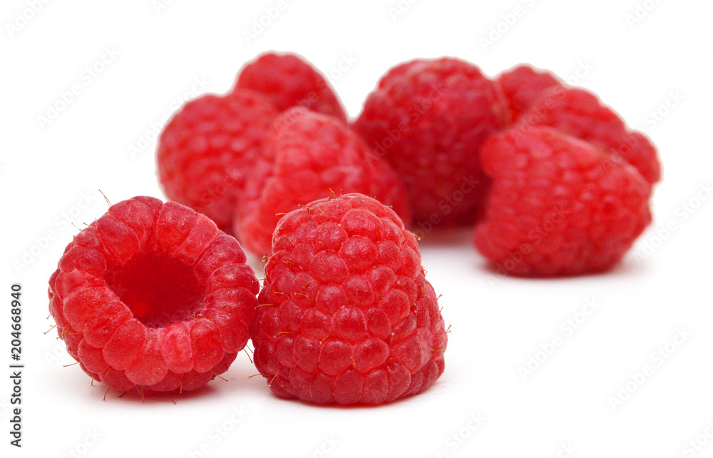 Fresh Raspberries isolated on white background Fresh Raspberries isolated on white background