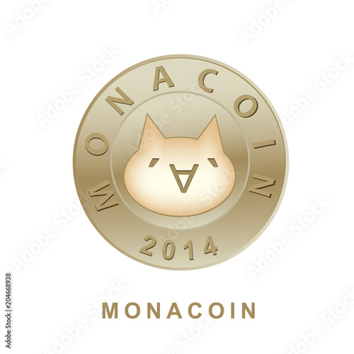 Monacoin Cryptocurrency Coin Sign Isolated