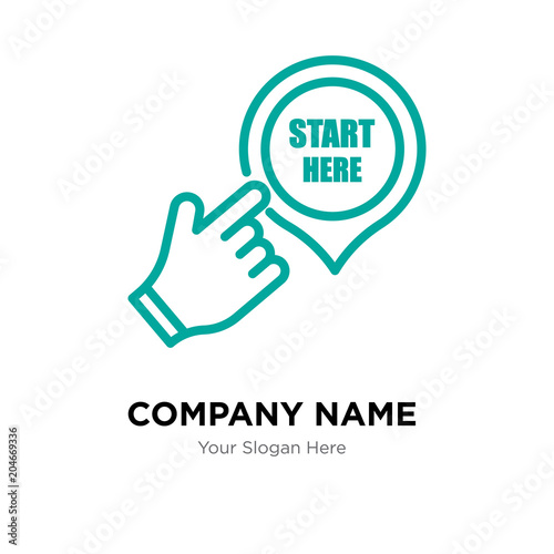 start here company logo design template, colorful vector icon for your business, brand sign and symbol