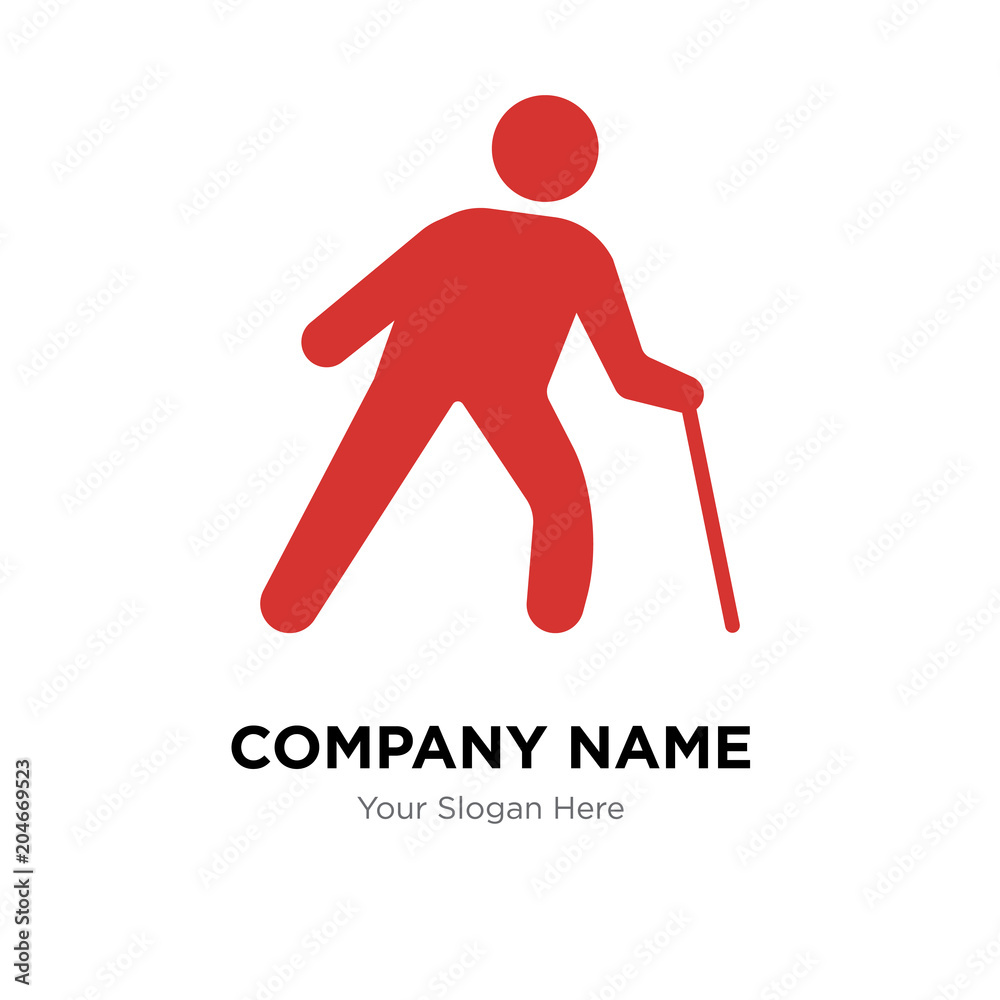 Old Man with a Cane company logo design template, colorful vector icon for your business, brand sign and symbol Old Man with a Cane company logo design template, colorful vector icon for your business, brand sign and symbol