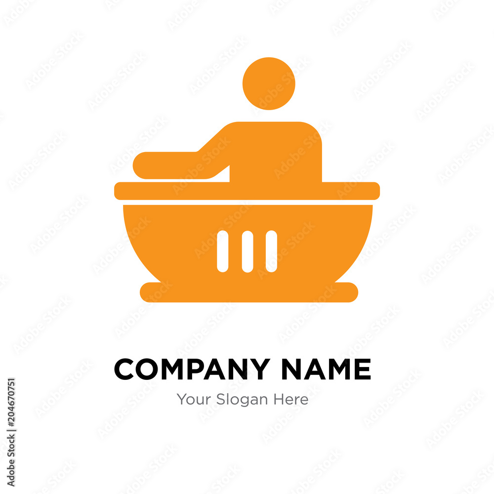 Man having a bath company logo design template, colorful vector icon for your business, brand sign and symbol Man having a bath company logo design template, colorful vector icon for your business, brand sign and symbol