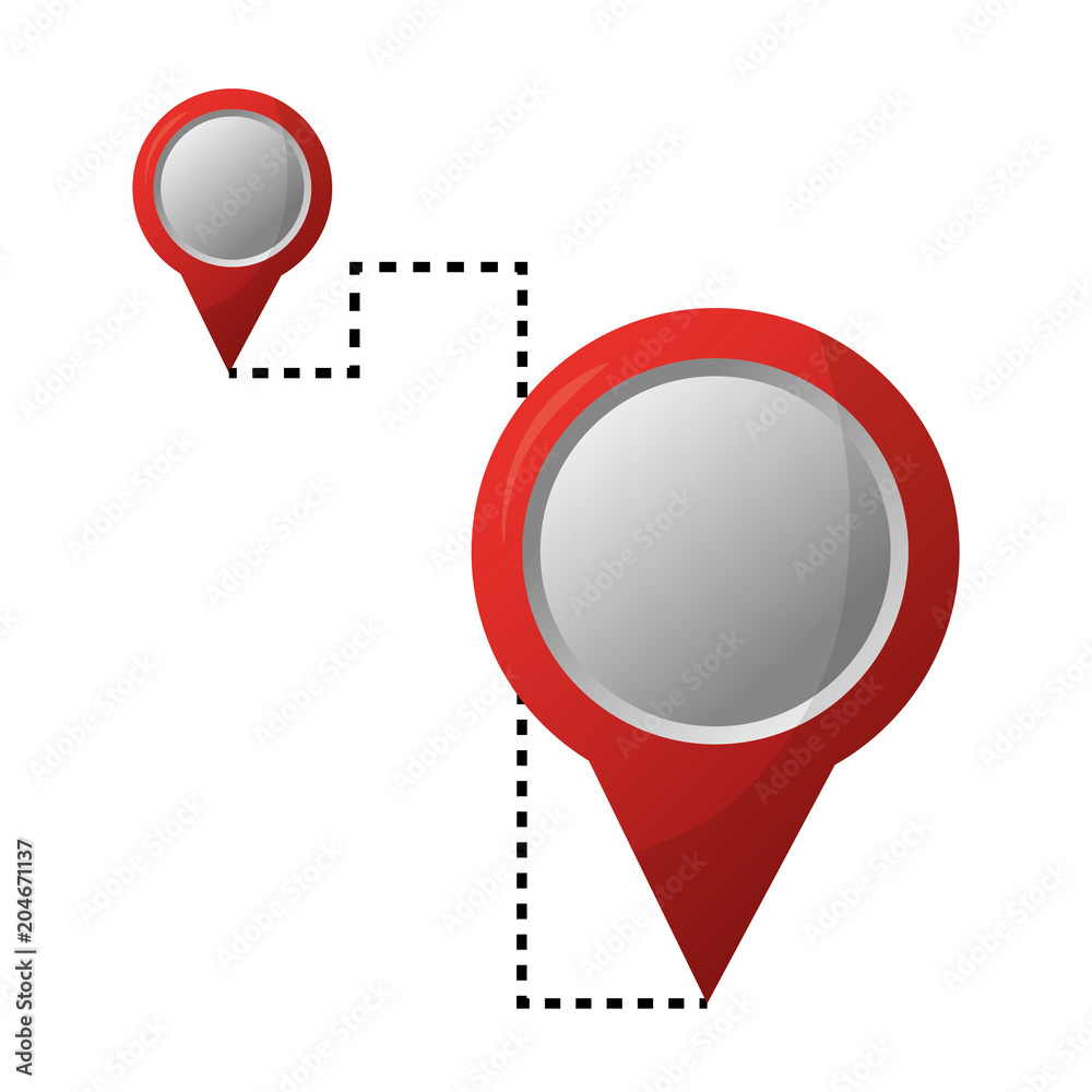 gps navigation pointers pin track displayed vector illustration 