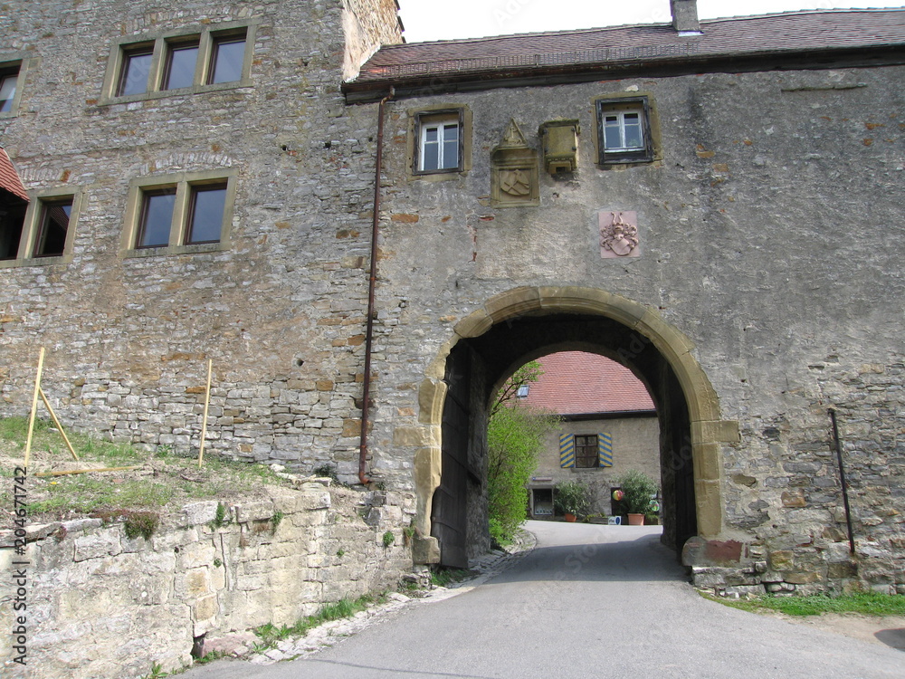 Eingang Burg Hornberg am Neckar.