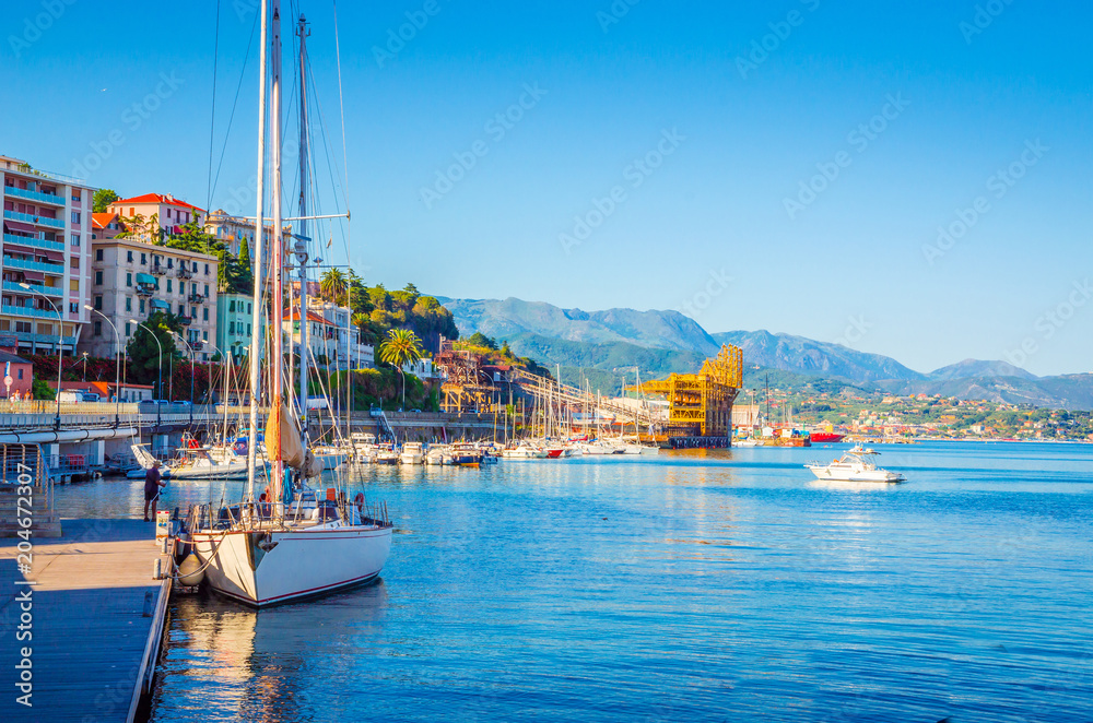 Beautiful harbor of Savona, Liguria, Italy