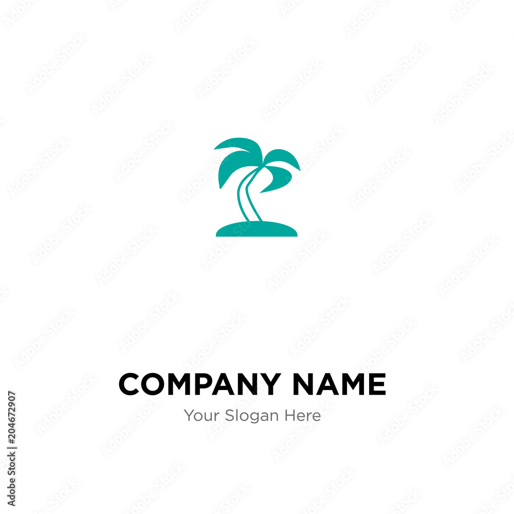 Palma tree company logo design template, colorful vector icon for your business, brand sign and symbol
