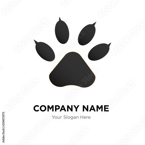 Dog or cat paw print company logo design template, colorful vector icon for your business, brand sign and symbol