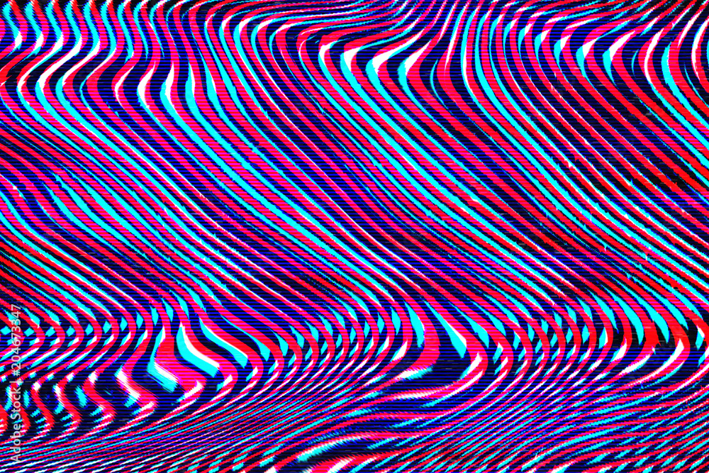 Glitch universe background. Old TV screen error. Digital pixel noise abstract design. Photo glitch. Television signal fail. Technical problem grunge wallpaper. Colorful noise