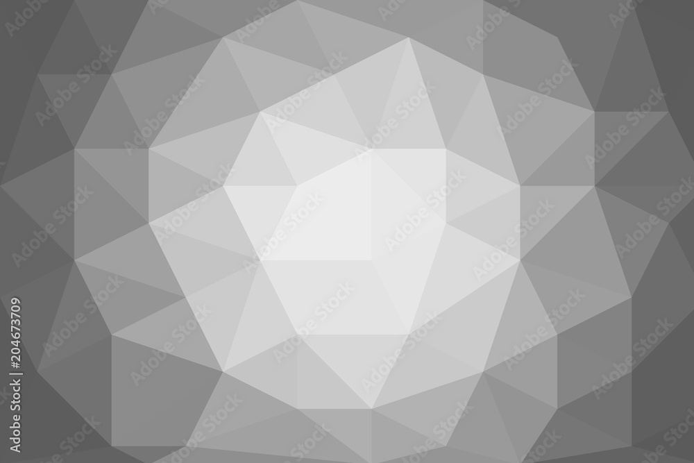 Black and white abstract polygonal pattern. Low poly background