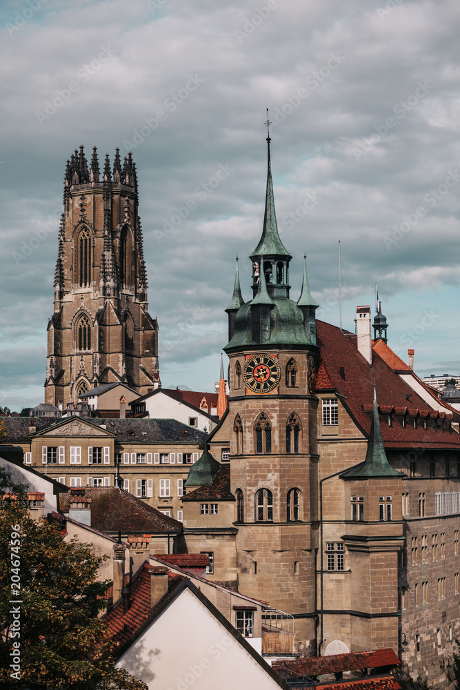 Fototapeta premium City of Fribourg in Switzerland