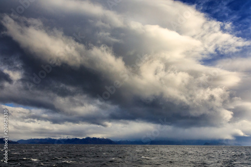 Approaching storm in the Strait of Magellan