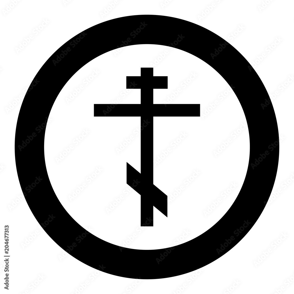 Cross eight-pointed of Greek-Catholic Orthodox icon black color vector illustration simple image Cross eight-pointed of Greek-Catholic Orthodox icon black color vector illustration simple image