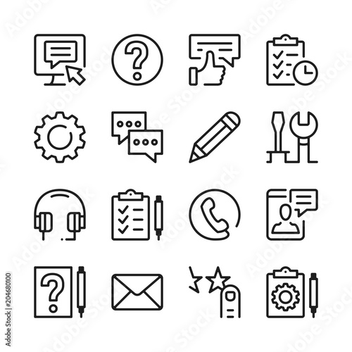 Customer service line icons set. Modern graphic design concepts, simple outline elements collection. Vector line icons