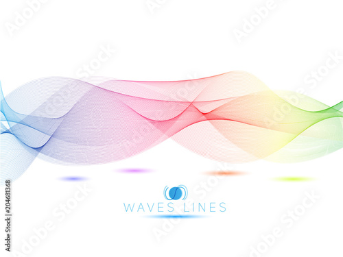 colorful light waves line bright abstract pattern illustration