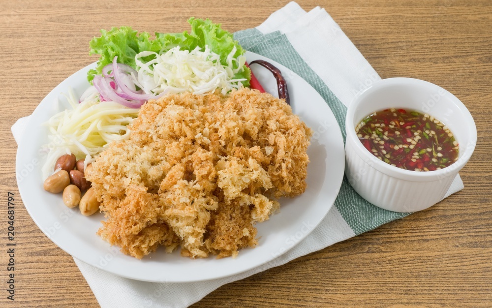 Crispy Catfish Salad with Green Mango and Vegetable Crispy Catfish Salad with Green Mango and Vegetable