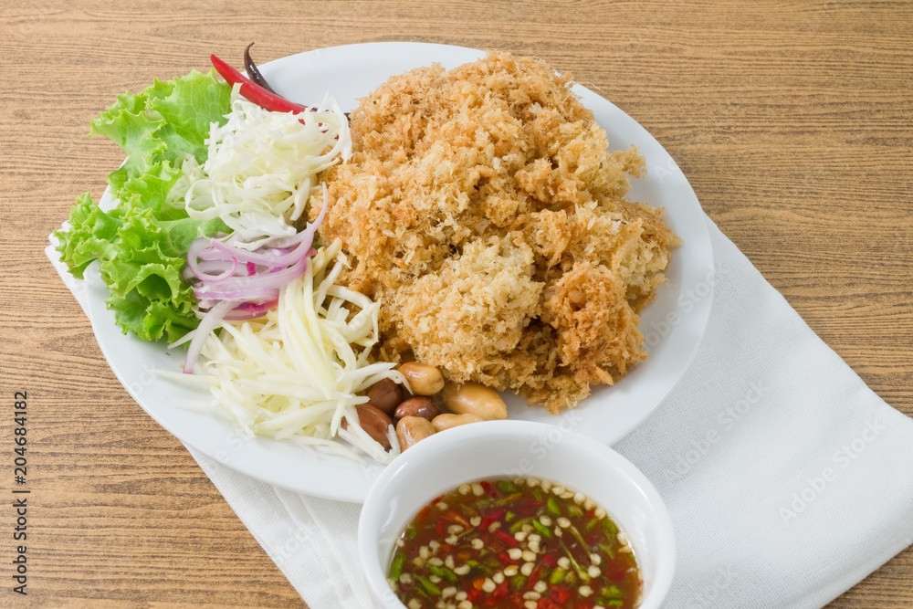 Crispy Catfish Salad with Green Mango and Vegetable Crispy Catfish Salad with Green Mango and Vegetable