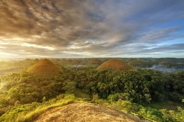 Fotobehang Heuvel Uitzicht op Chocolate Hills Bohol  © Maygutyak