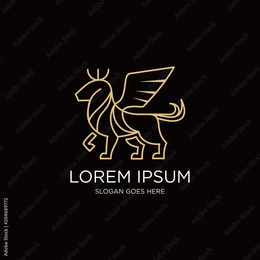 Obraz premium Lion king logo vector