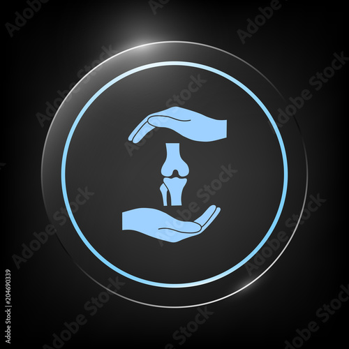 Hands holding knee-joint - protection symbol