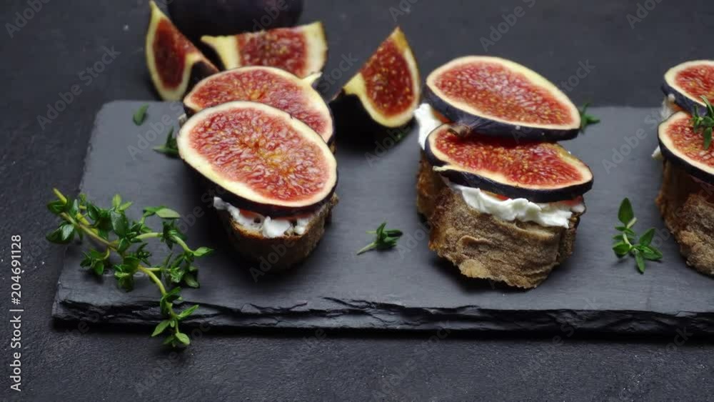 Bruschetta with figs and creme goat cheese Bruschetta with figs and creme goat cheese