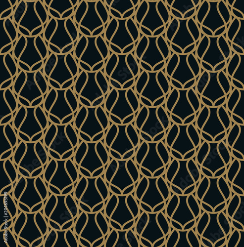 Seamless pattern. Elegant linear ornament. Geometric stylish bac