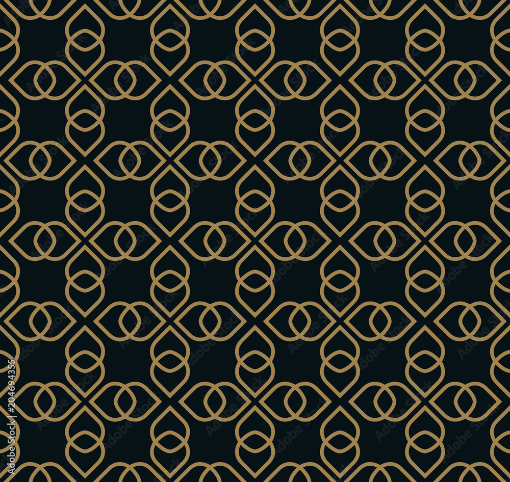 Fototapeta premium Seamless pattern. Elegant linear ornament. Geometric stylish background. Vector repeating texture