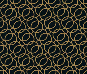 Rideaux Noir et or patrons Seamless pattern. Elegant linear ornament. Geometric stylish bac  © Saiful