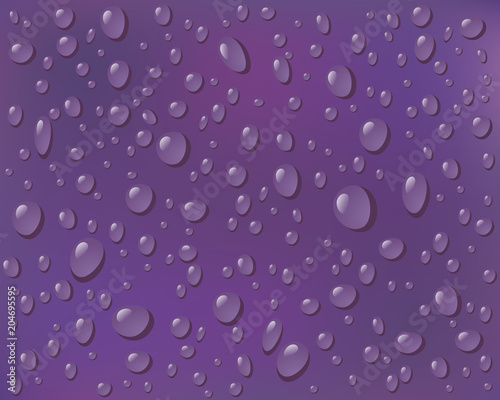 Purple background of water drops