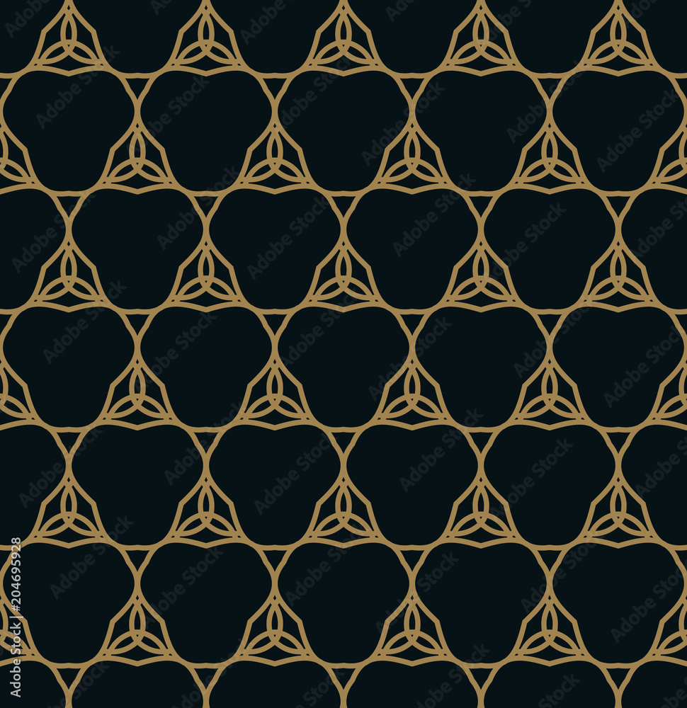 Naklejka premium Seamless pattern. Elegant linear ornament. Geometric stylish background. Vector repeating texture