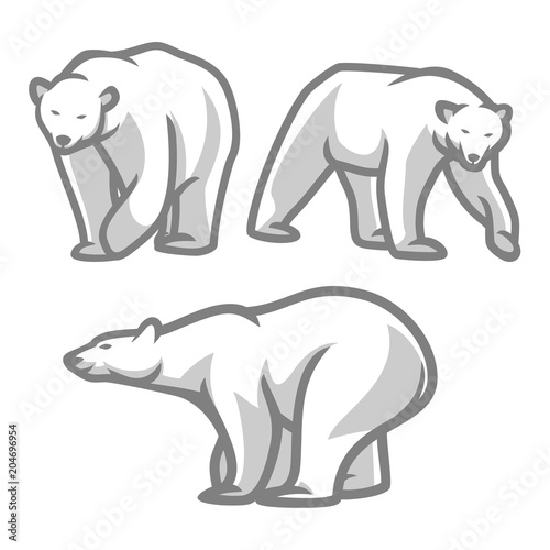 set of polar bear. Polar bear logo.
