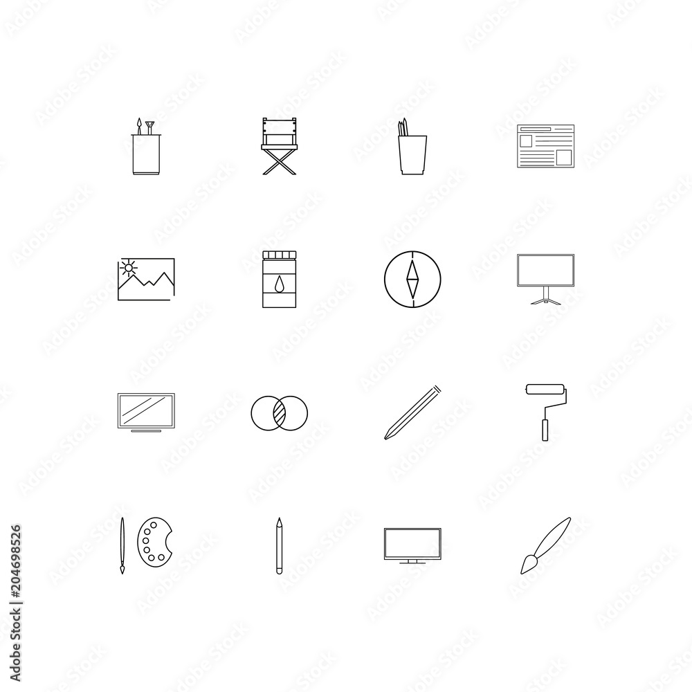 Creative Process And Design linear thin icons set. Outlined simple vector icons Creative Process And Design linear thin icons set. Outlined simple vector icons