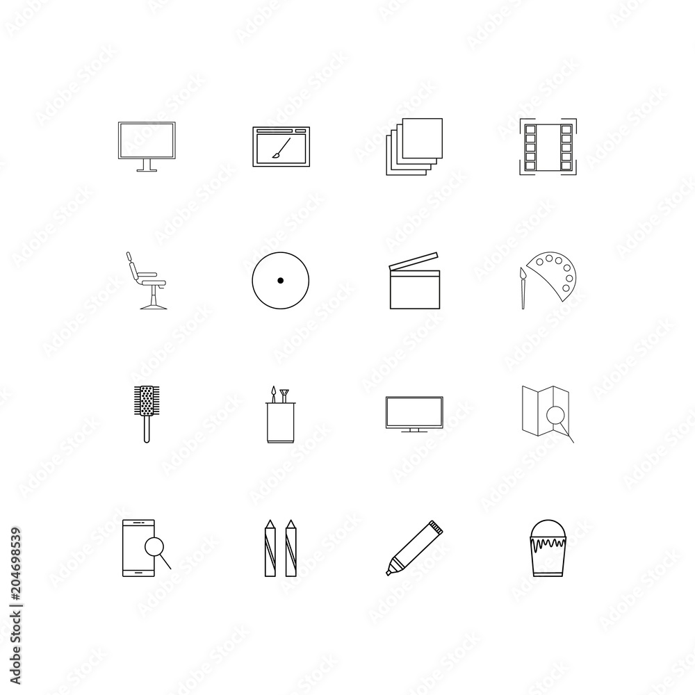 Creative Process And Design linear thin icons set. Outlined simple vector icons Creative Process And Design linear thin icons set. Outlined simple vector icons