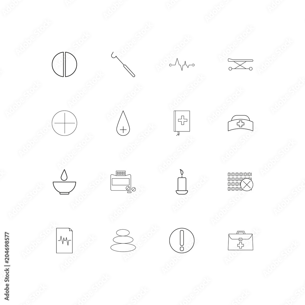Healthcare And Medical linear thin icons set. Outlined simple vector icons