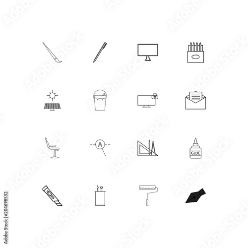 Creative Process And Design linear thin icons set. Outlined simple vector icons