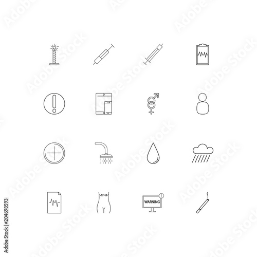 Healthcare And Medical linear thin icons set. Outlined simple vector icons
