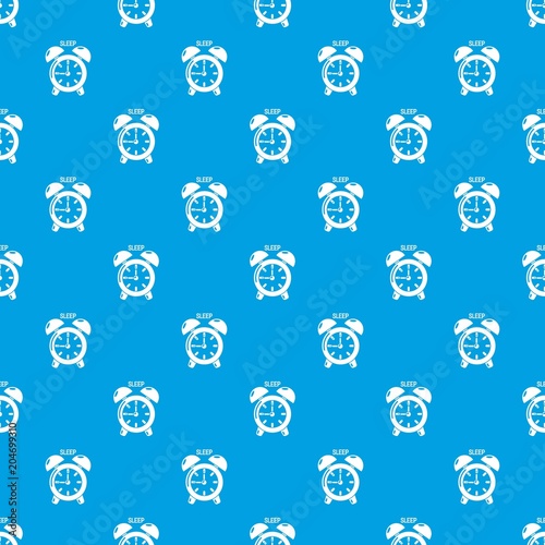 Alarm clock pattern vector seamless blue