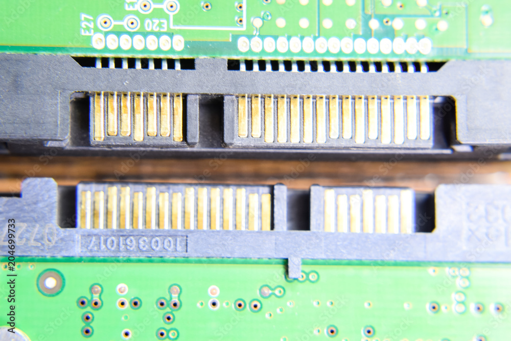 sata hard drive connector Electronic board with electrical components. Electronics of computer equipment sata hard drive connector Electronic board with electrical components. Electronics of computer equipment