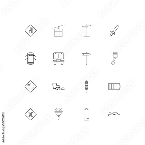 Cars And Transportation linear thin icons set. Outlined simple vector icons