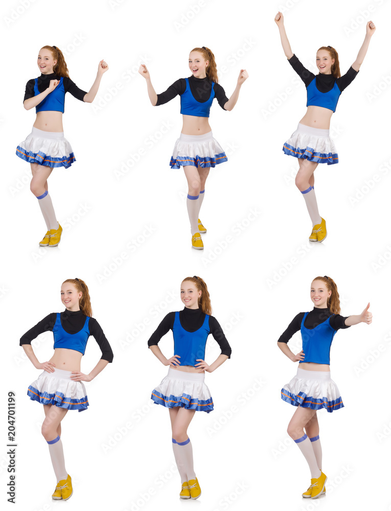 Cheerleader isolated on the white background Cheerleader isolated on the white background