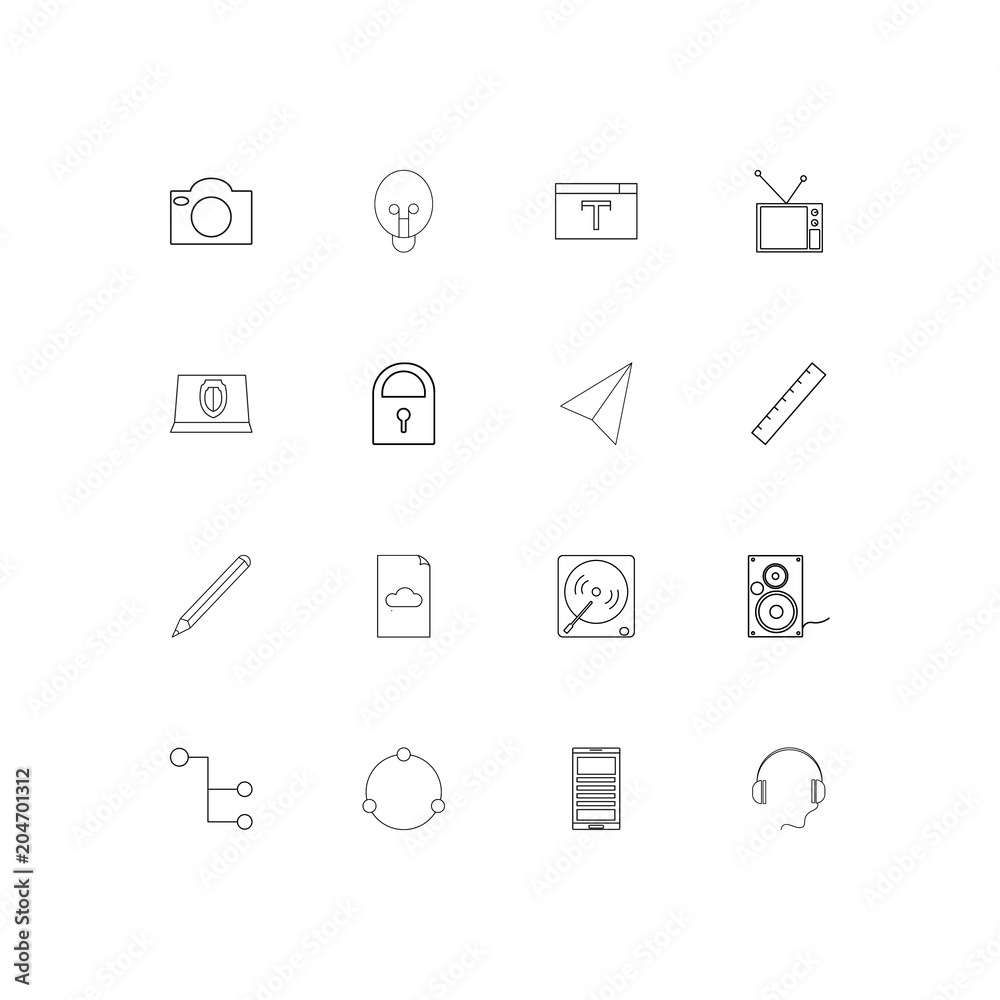 Devices linear thin icons set. Outlined simple vector icons Devices linear thin icons set. Outlined simple vector icons