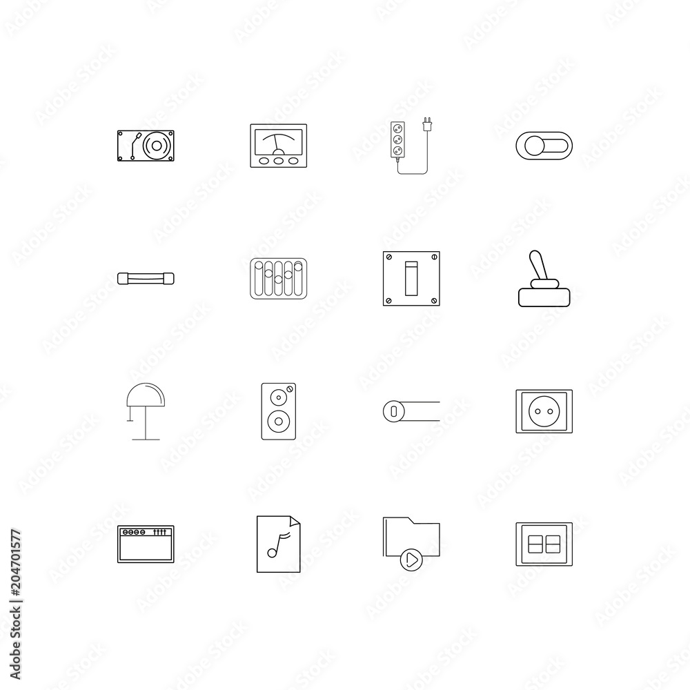 Electrical linear thin icons set. Outlined simple vector icons Electrical linear thin icons set. Outlined simple vector icons