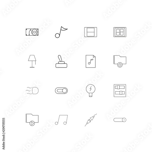 Electrical linear thin icons set. Outlined simple vector icons