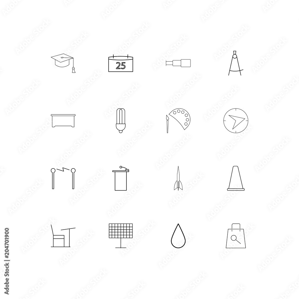 Education And Science linear thin icons set. Outlined simple vector icons Education And Science linear thin icons set. Outlined simple vector icons