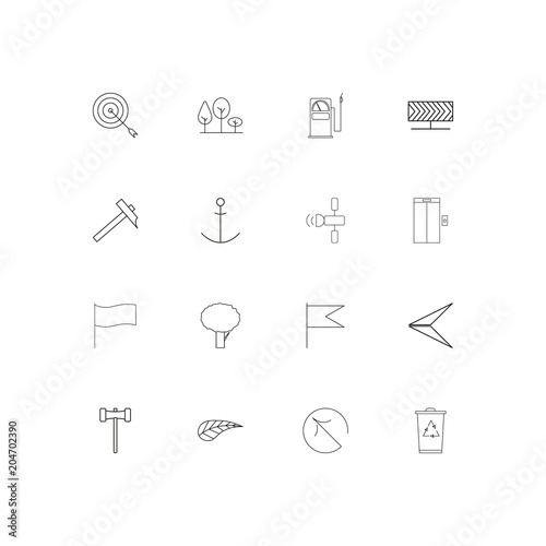 Industry linear thin icons set. Outlined simple vector icons
