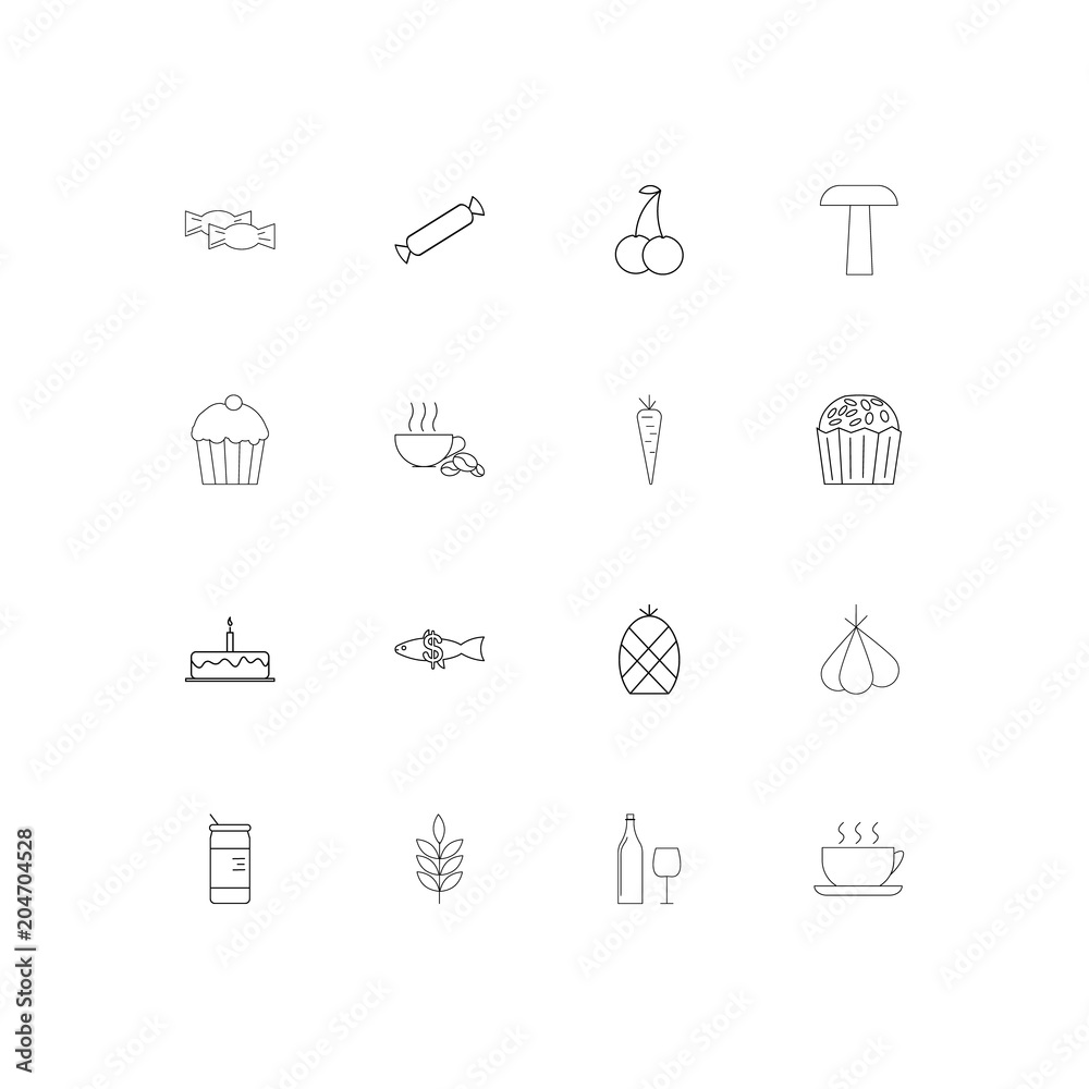 Food And Drink linear thin icons set. Outlined simple vector icons Food And Drink linear thin icons set. Outlined simple vector icons