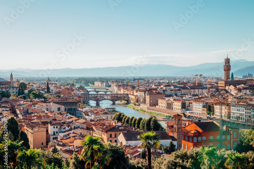 View of Florence cityscape from Piazzale Michelangelo in Italy