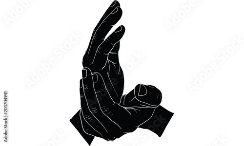 finger signal, hand signal  vector