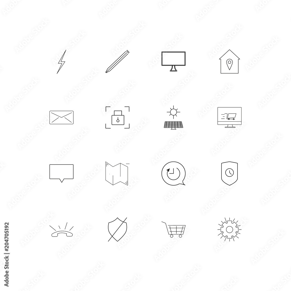 Interface linear thin icons set. Outlined simple vector icons Interface linear thin icons set. Outlined simple vector icons